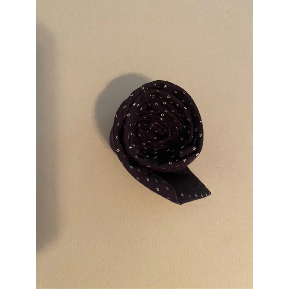 Old Navy Boys Navy Blue‎ White Floral Pin Dot Necktie XS 5 Regular Cotton
